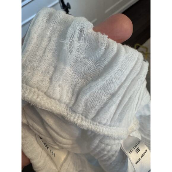 Sol Los Angeles Cotton Crepe Wide Leg Pants White XS - Picture 4 of 13